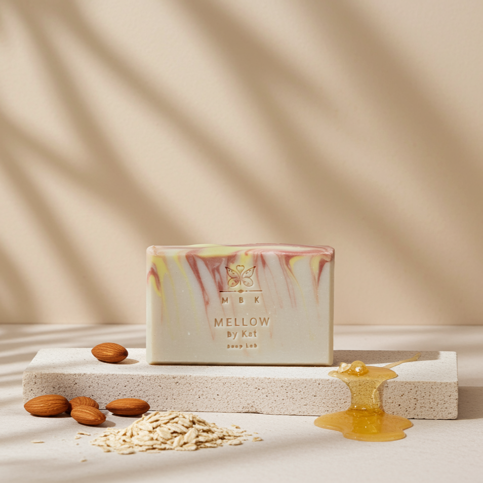 Aura Almond Solid Soap - Shower Gel and Sweet Bath Foam – MBK - Mellow ...