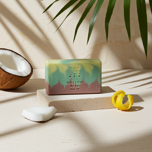 Sapone solido Kira agrumato con note di cocco e vaniglia, vegan e artigianale